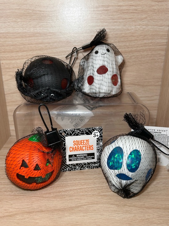 walgreens Other - Halloween Skull Ghost Pumpkin Spider Squishy Toys - Set of 4 Spooky Squishies